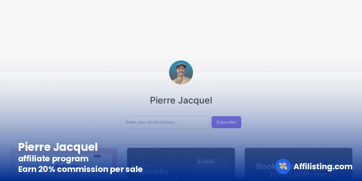 Pierre Jacquel affiliate program
