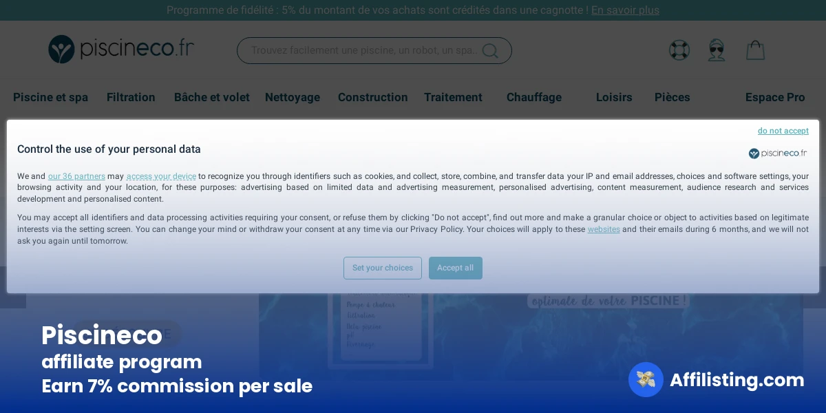 Piscineco affiliate program