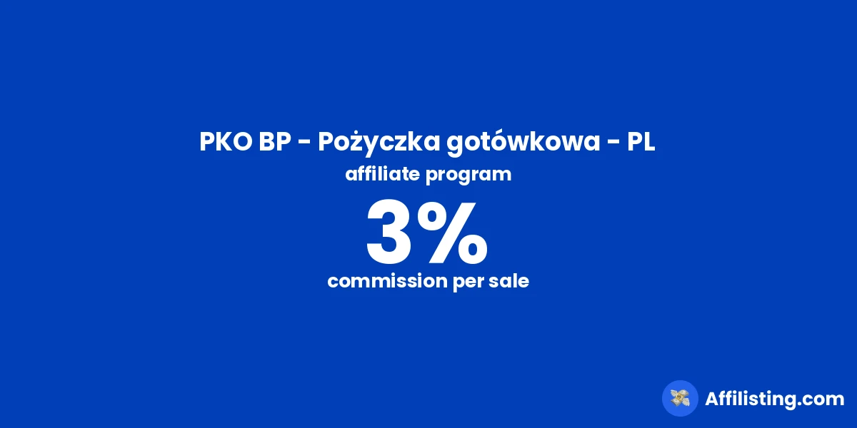 PKO BP - Pożyczka gotówkowa - PL affiliate program