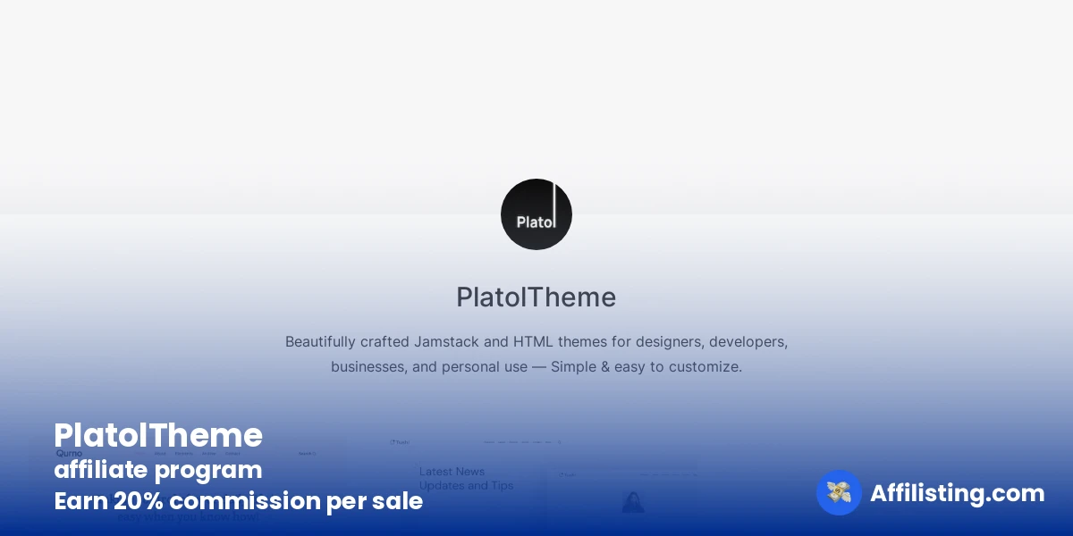 PlatolTheme affiliate program