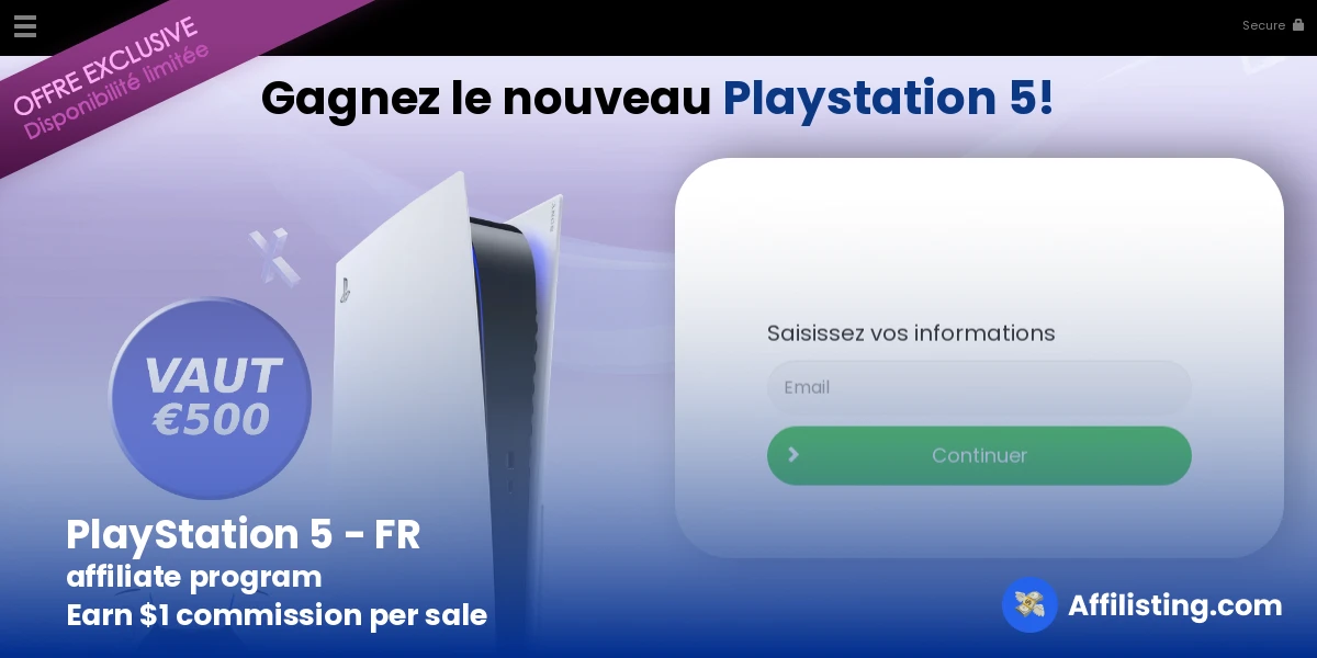 PlayStation 5 - FR affiliate program