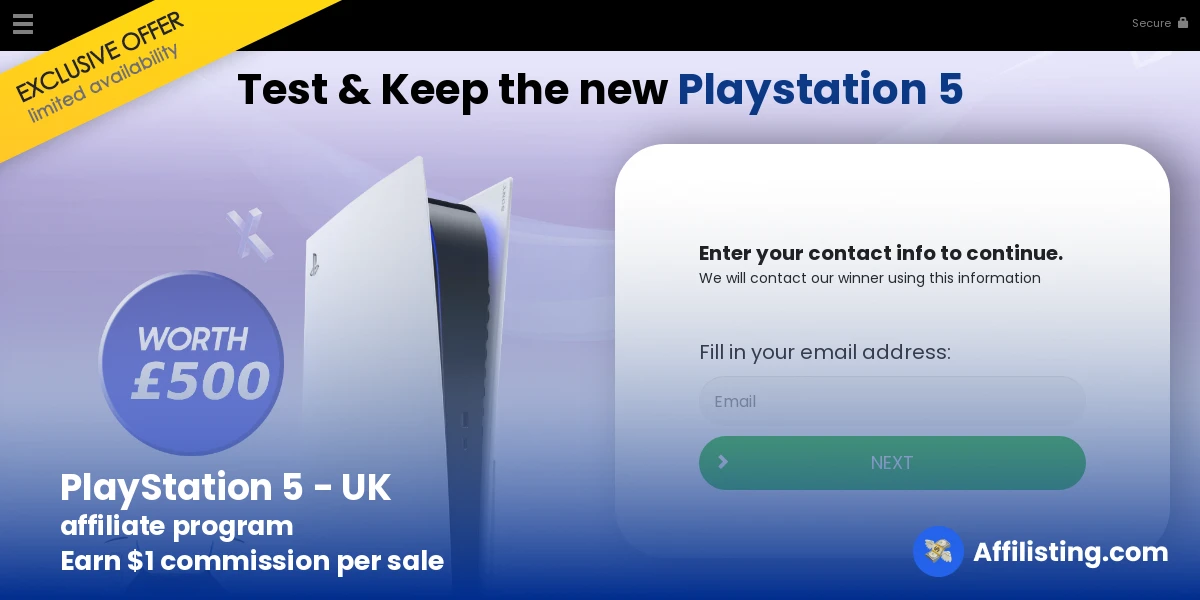 PlayStation 5 - UK affiliate program