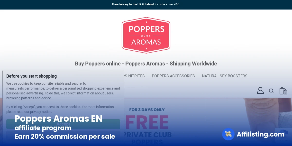 Poppers Aromas EN affiliate program