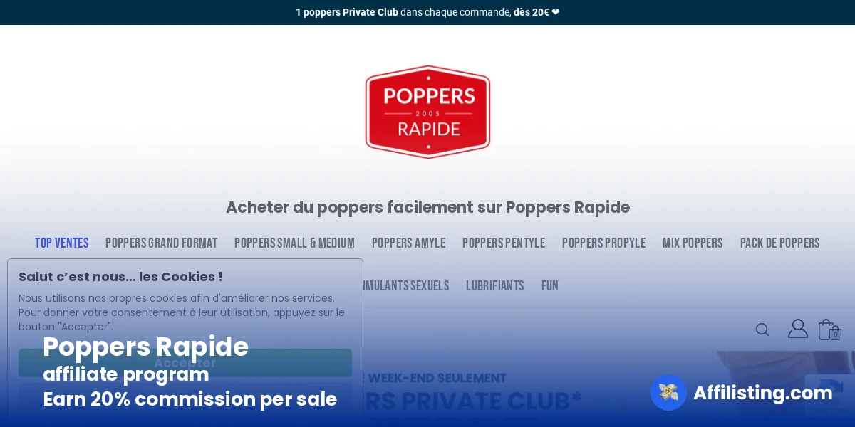 Poppers Rapide affiliate program