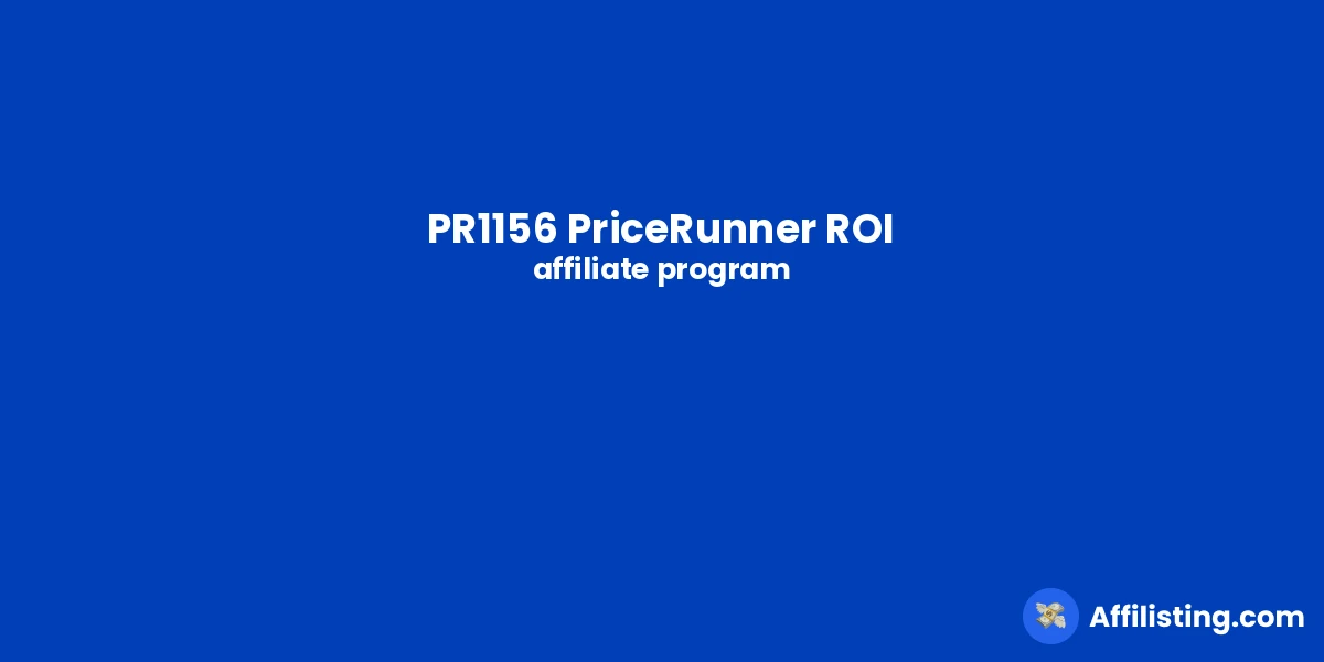 PR1156 PriceRunner ROI affiliate program