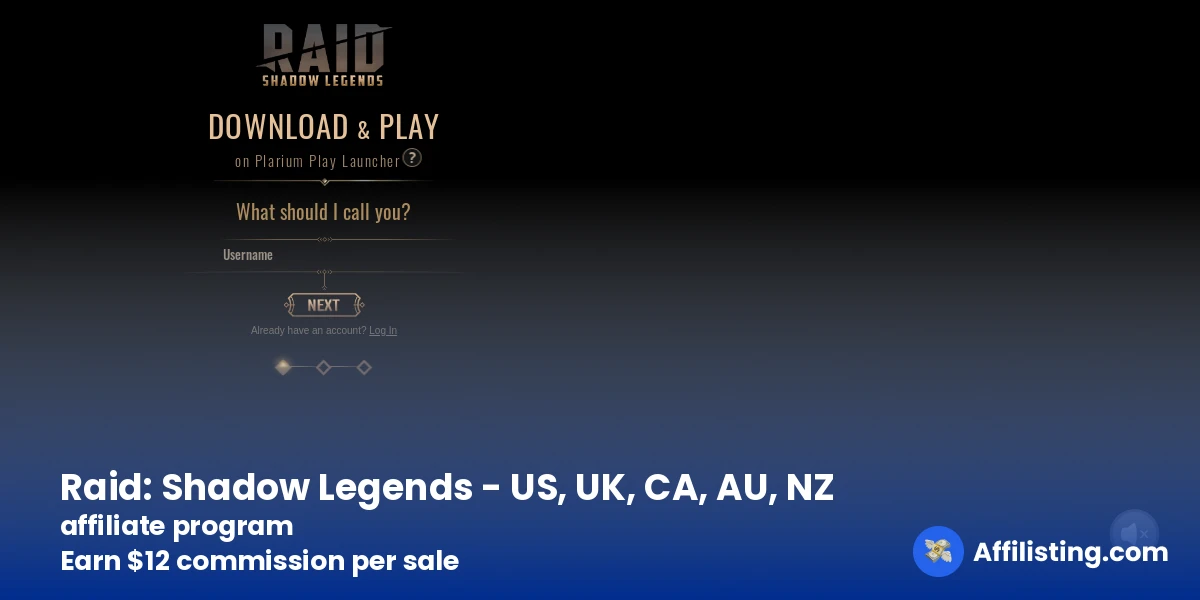 Raid: Shadow Legends - US, UK, CA, AU, NZ affiliate program