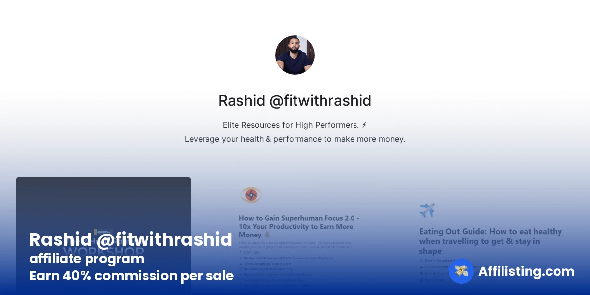 Rashid @fitwithrashid affiliate program