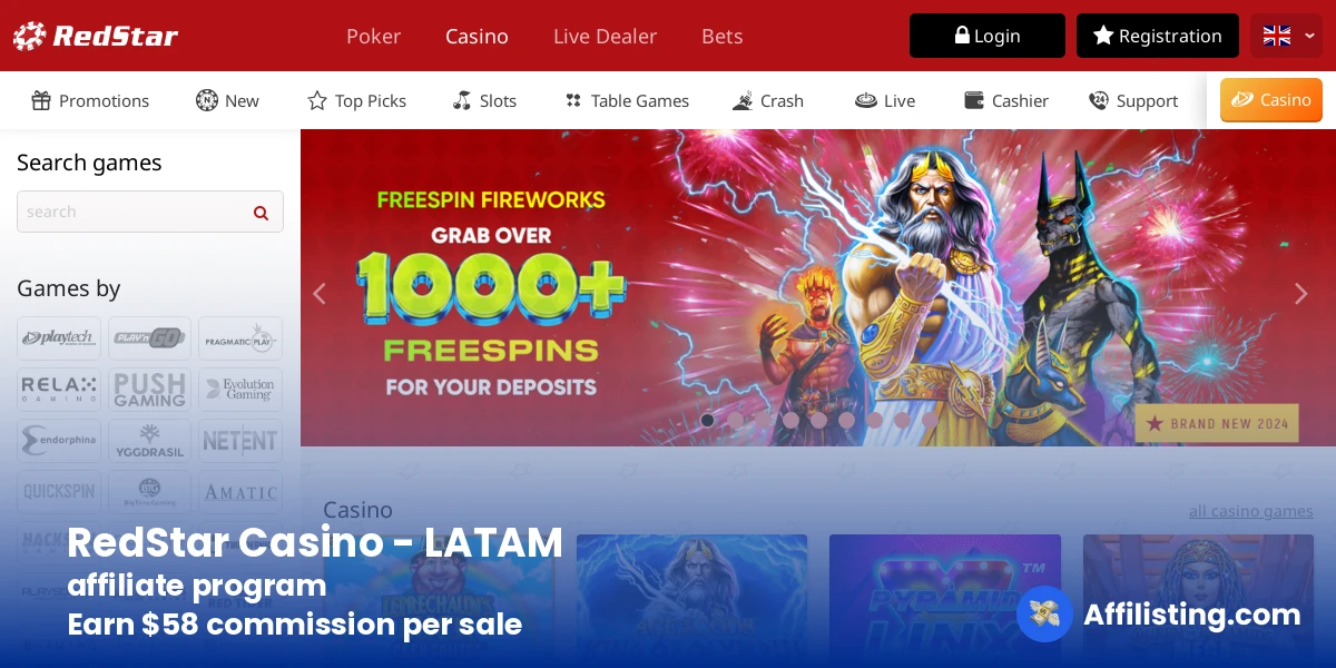 RedStar Casino - LATAM affiliate program