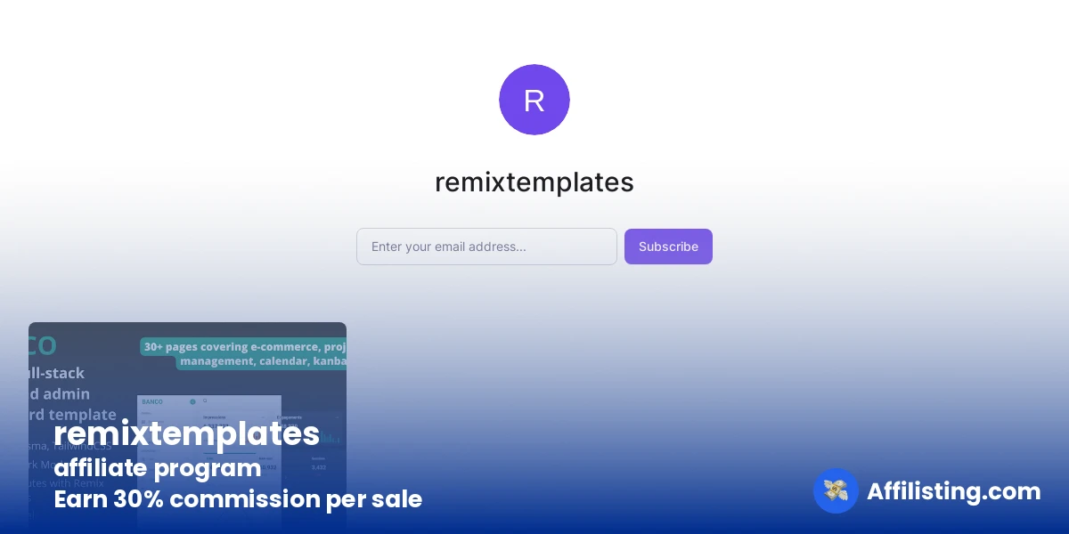 remixtemplates affiliate program
