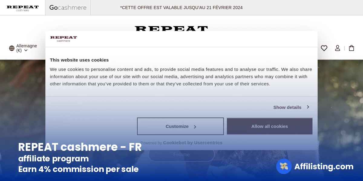 REPEAT cashmere - FR affiliate program