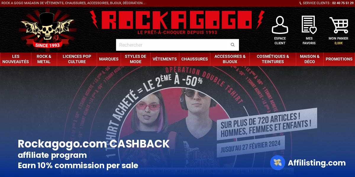 Rockagogo.com CASHBACK affiliate program