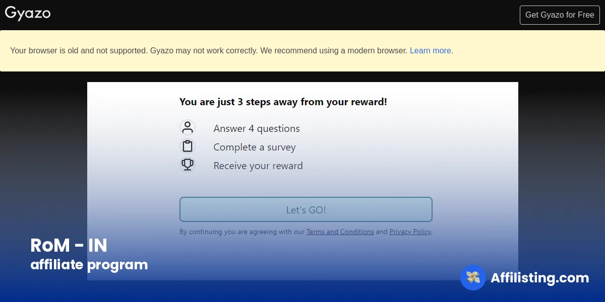 RoM - IN affiliate program