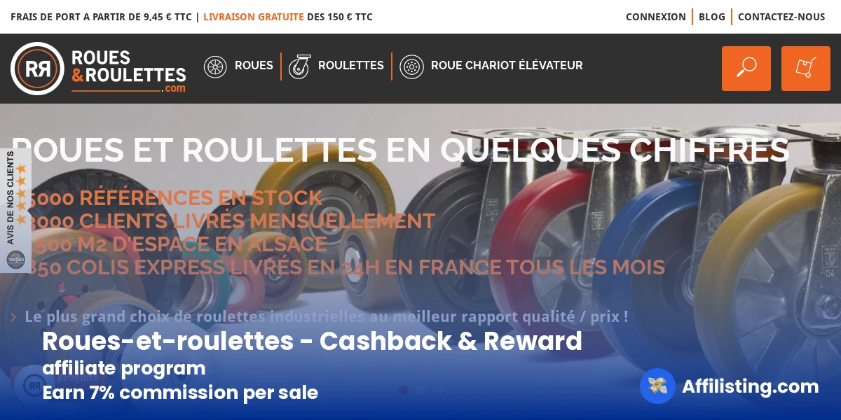 Roues-et-roulettes - Cashback & Reward affiliate program