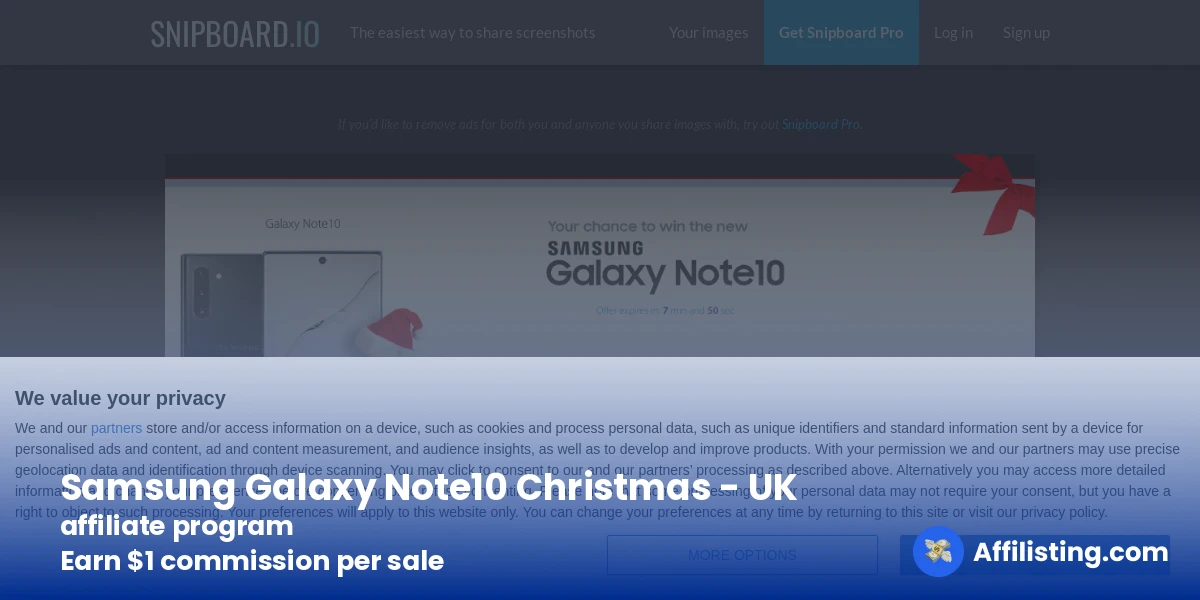 Samsung Galaxy Note10 Christmas - UK affiliate program
