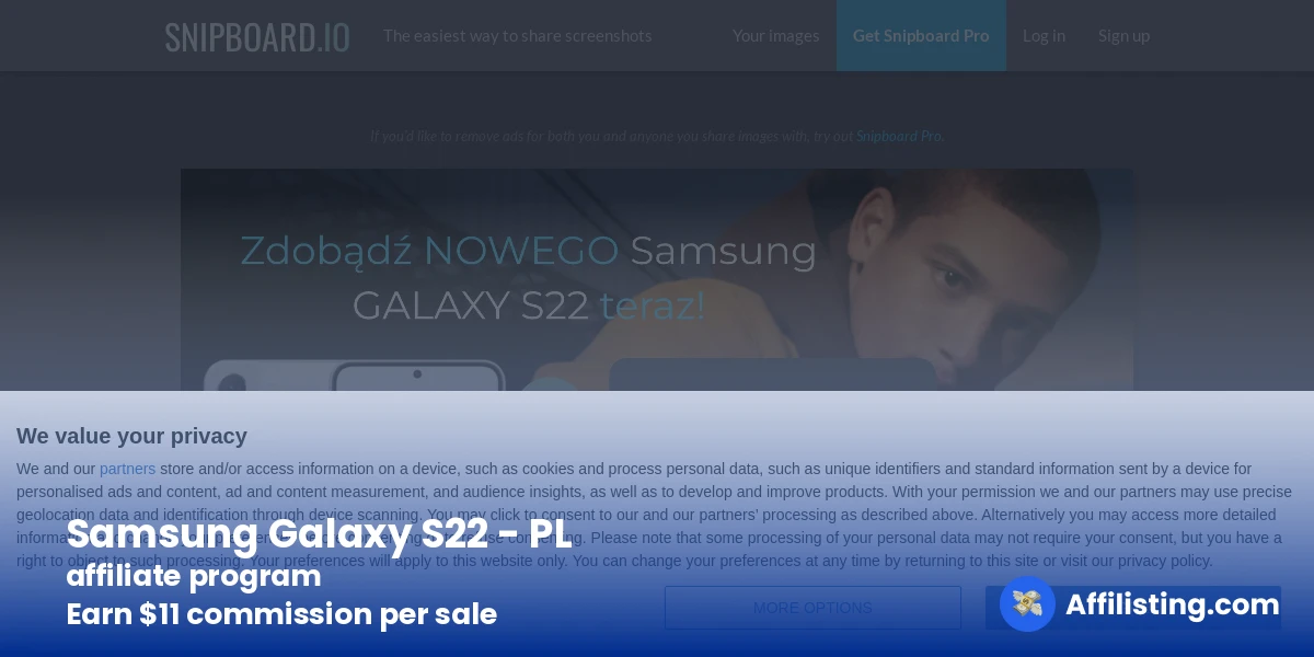 Samsung Galaxy S22 - PL affiliate program