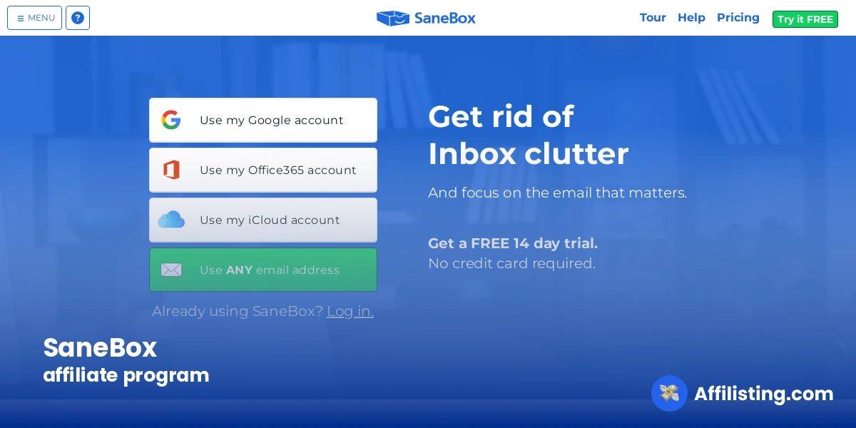 SaneBox affiliate program