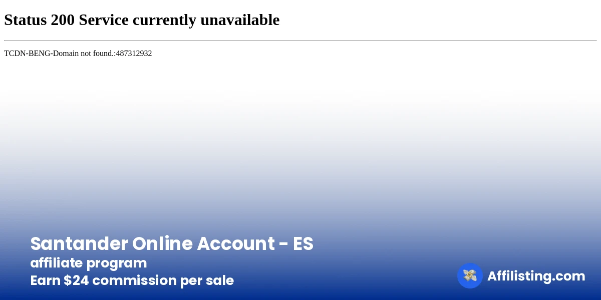 Santander Online Account - ES affiliate program