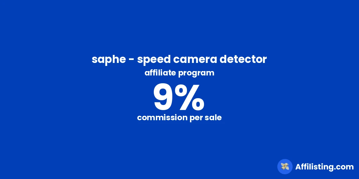 saphe - speed camera detector affiliate program