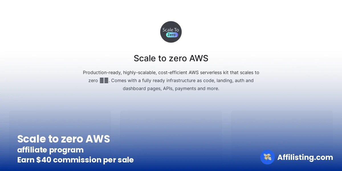 Scale to zero AWS affiliate program