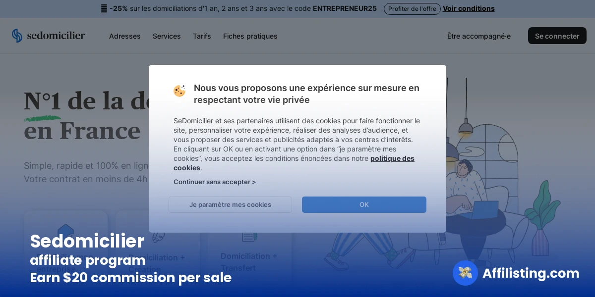 Sedomicilier affiliate program