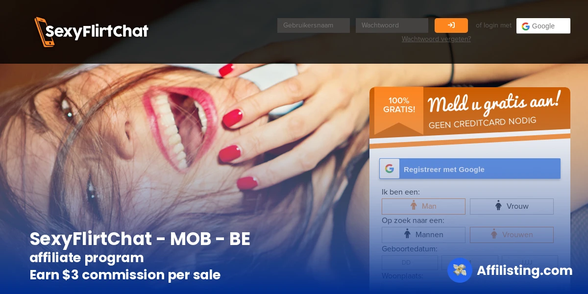 SexyFlirtChat - MOB - BE affiliate program