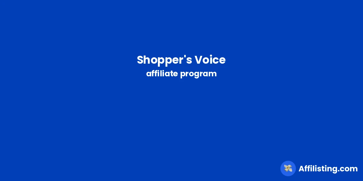 Shopper's Voice affiliate program