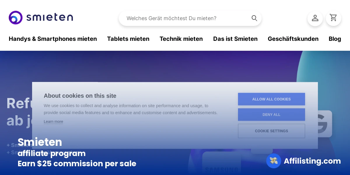 Smieten affiliate program