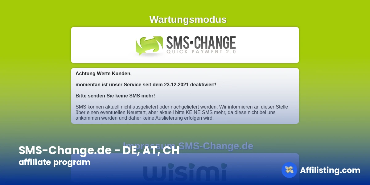 SMS-Change.de - DE, AT, CH affiliate program