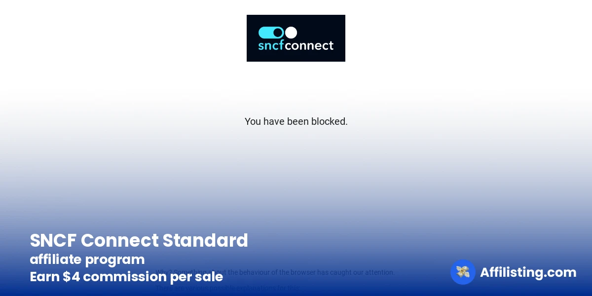 SNCF Connect Standard affiliate program