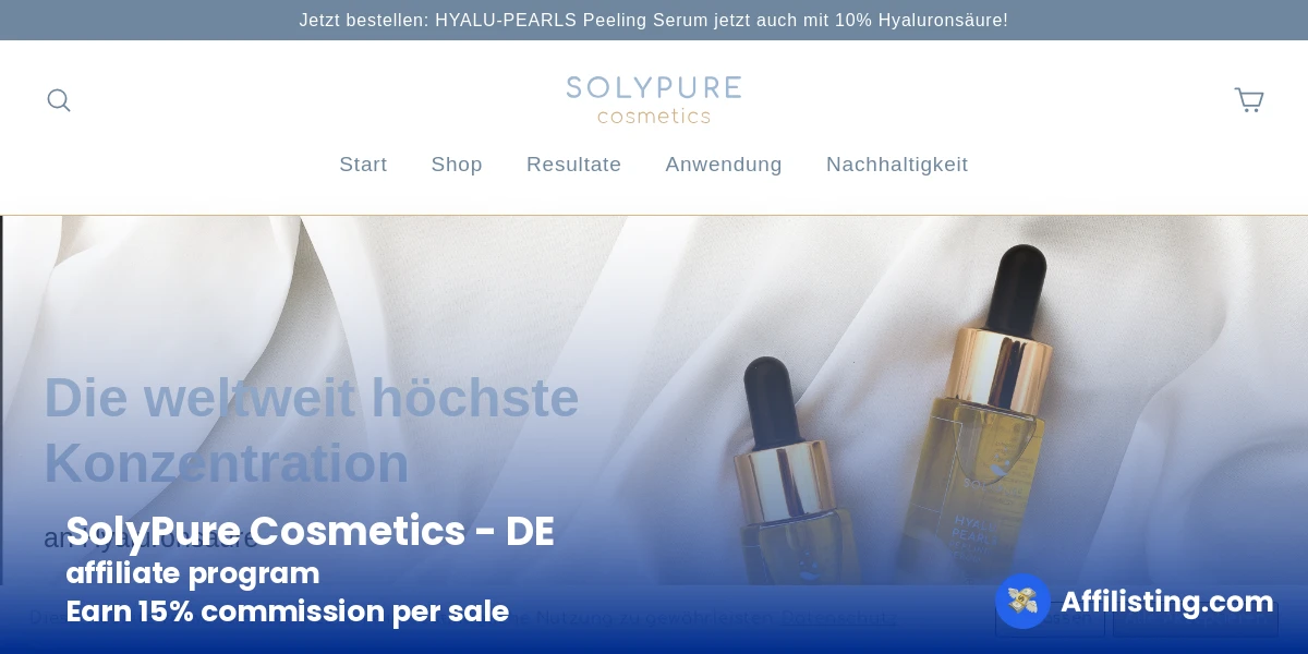 SolyPure Cosmetics - DE affiliate program