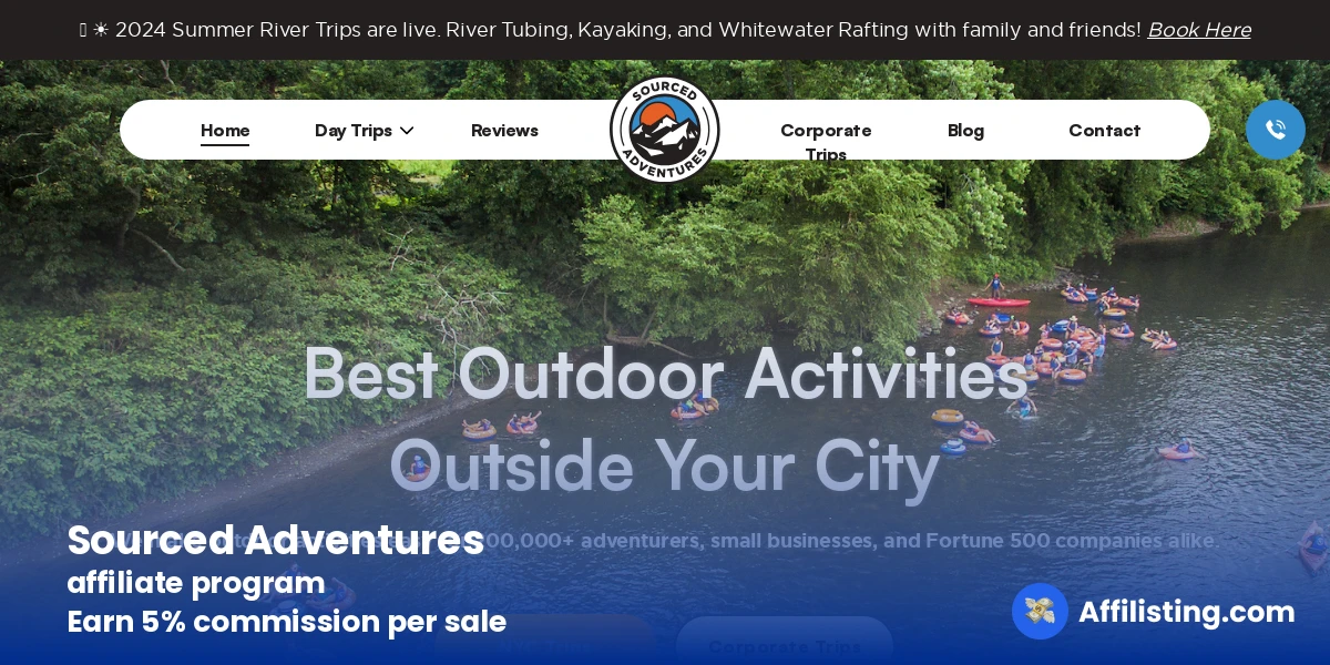 Sourced Adventures affiliate program