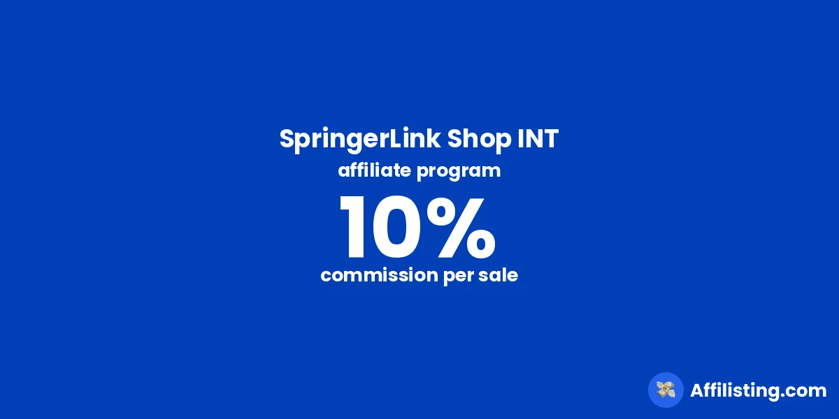 SpringerLink Shop INT affiliate program