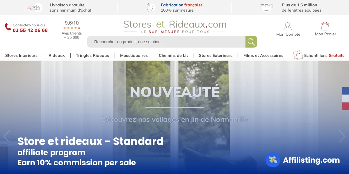 Store et rideaux - Standard affiliate program