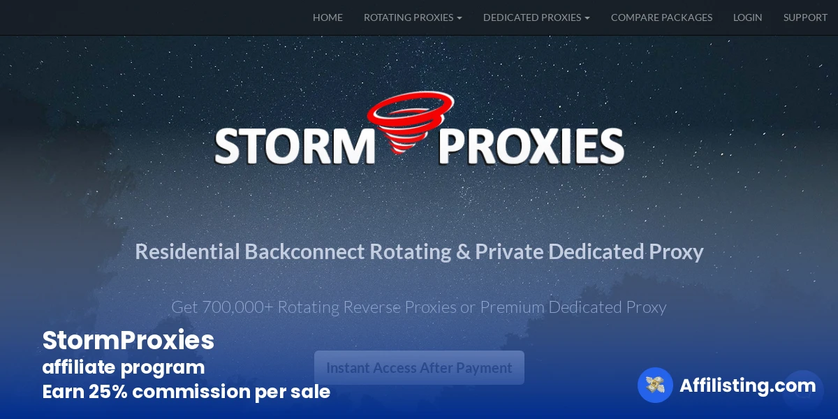 StormProxies affiliate program