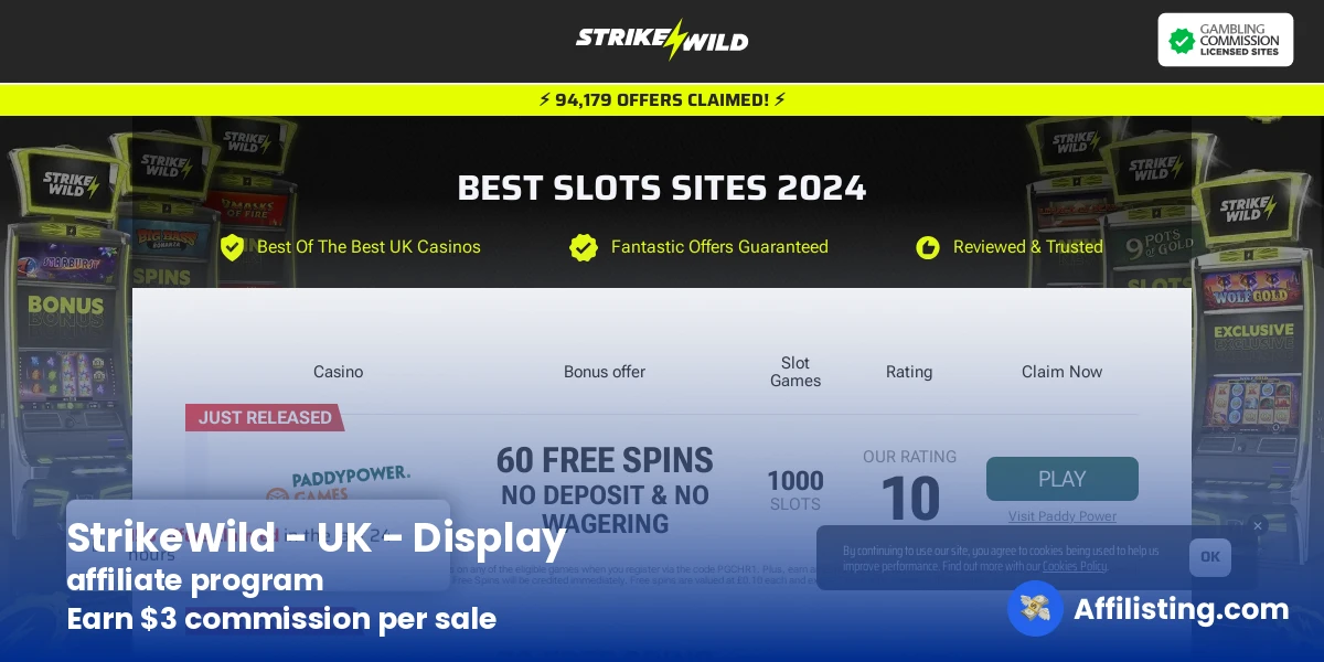 StrikeWild - UK - Display affiliate program