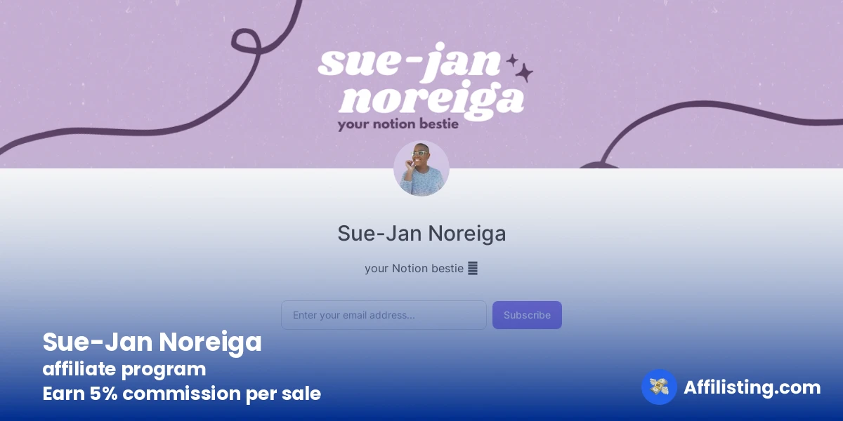 Sue-Jan Noreiga affiliate program