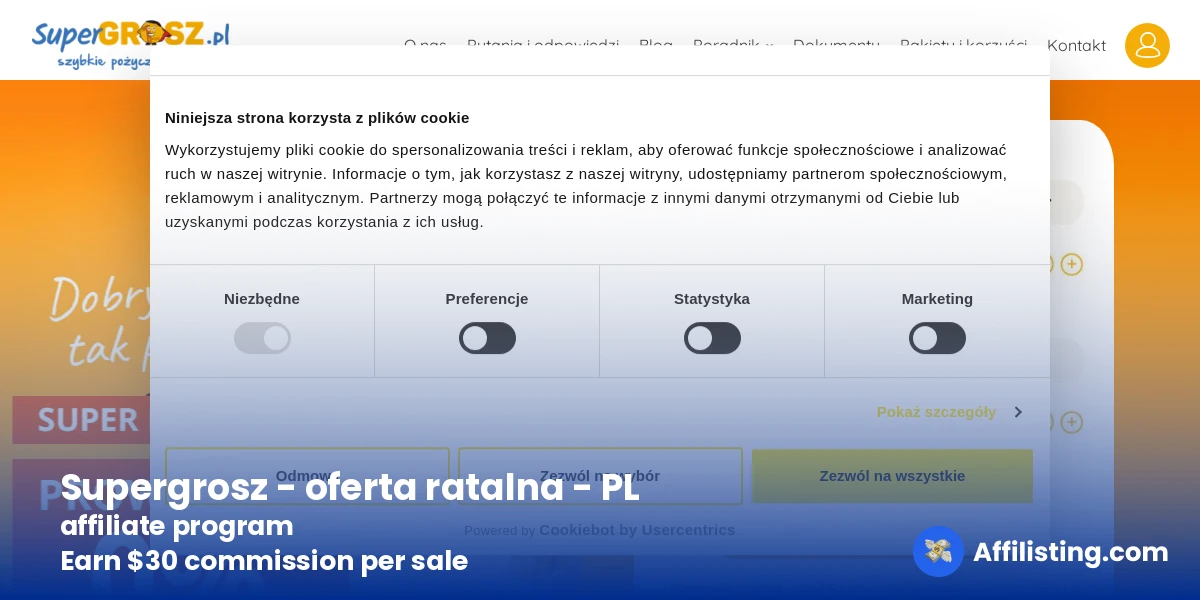 Supergrosz - oferta ratalna - PL affiliate program