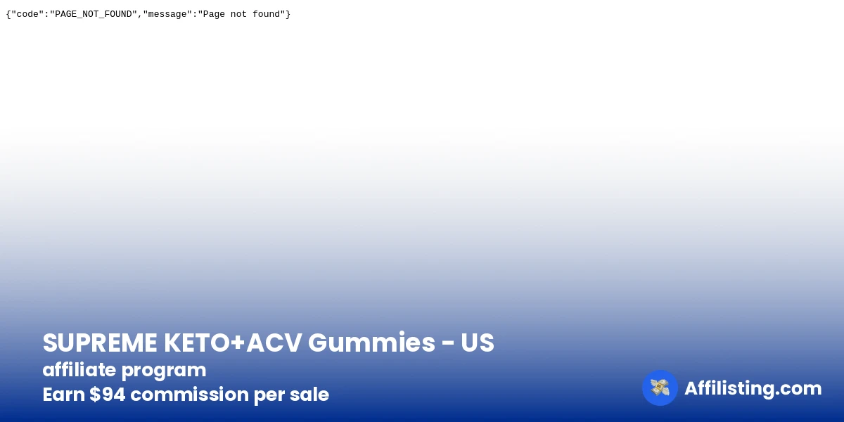 SUPREME KETO+ACV Gummies - US affiliate program