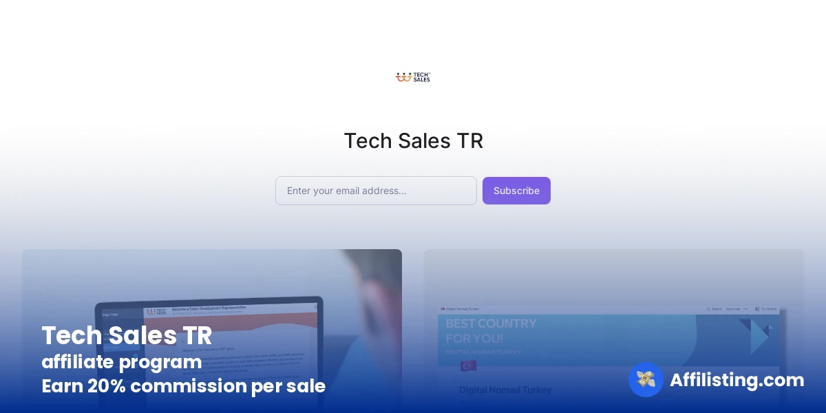 Tech Sales TR affiliate program