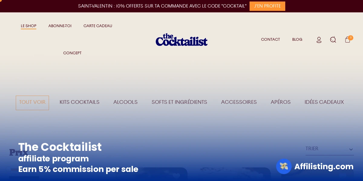The Cocktailist affiliate program