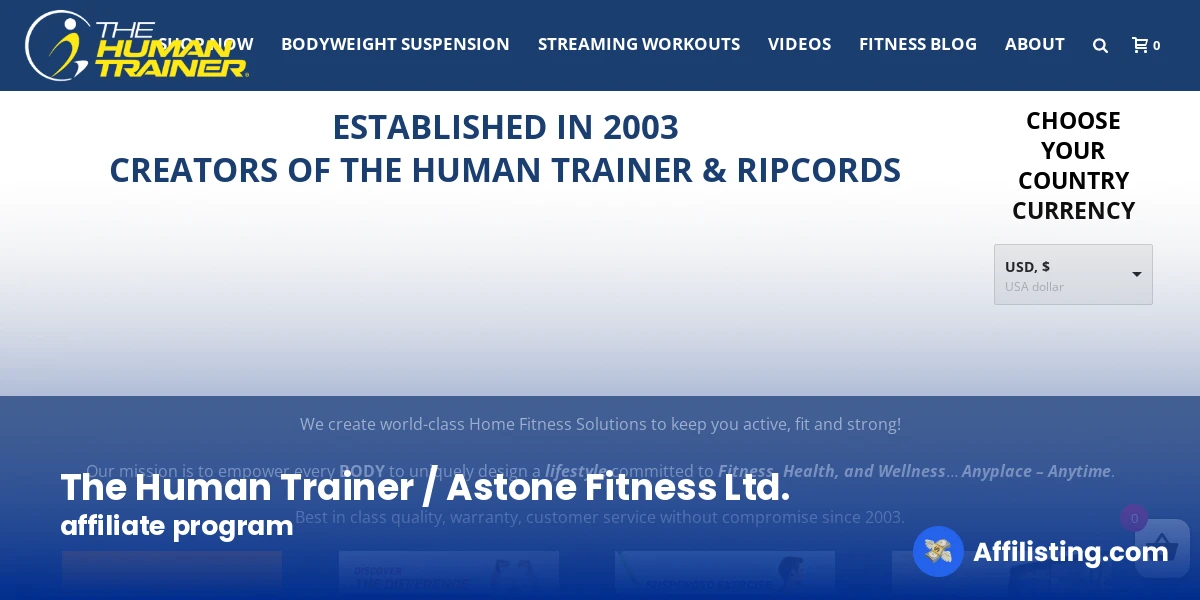 The Human Trainer / Astone Fitness Ltd. affiliate program