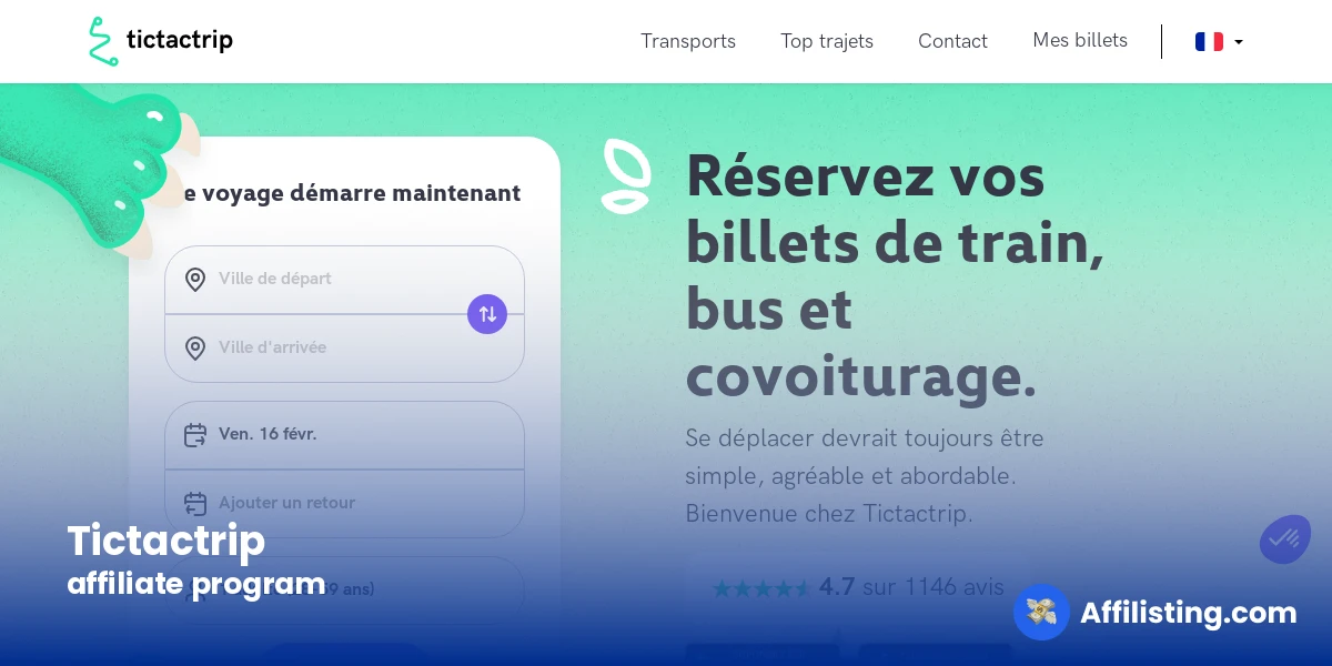 Tictactrip affiliate program