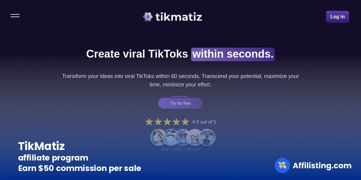 TikMatiz affiliate program