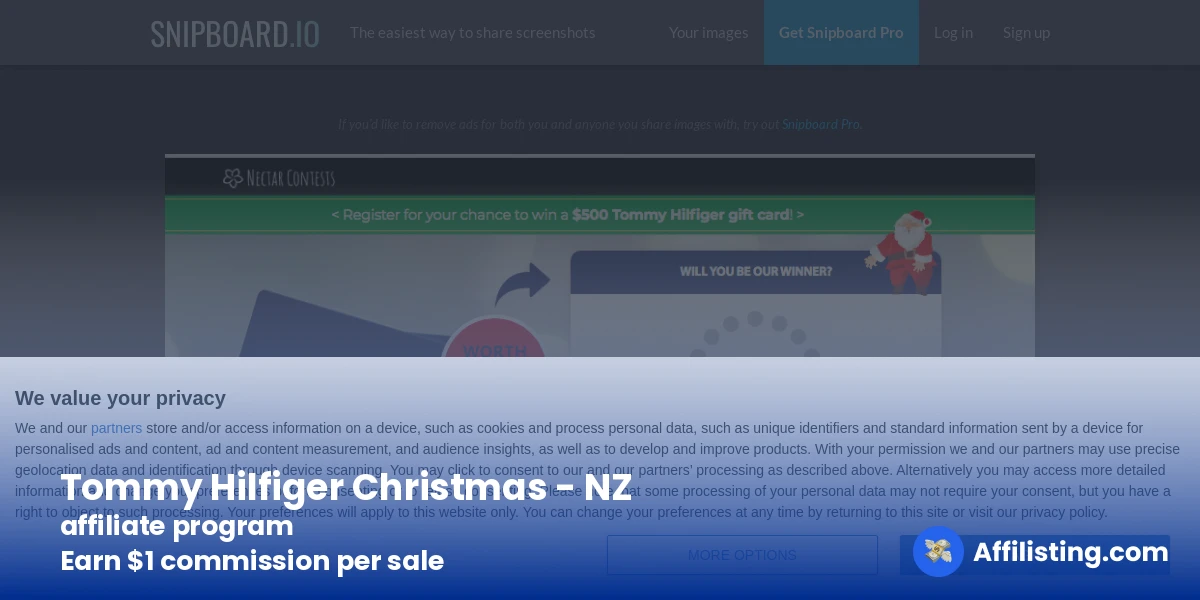 Tommy Hilfiger Christmas - NZ affiliate program