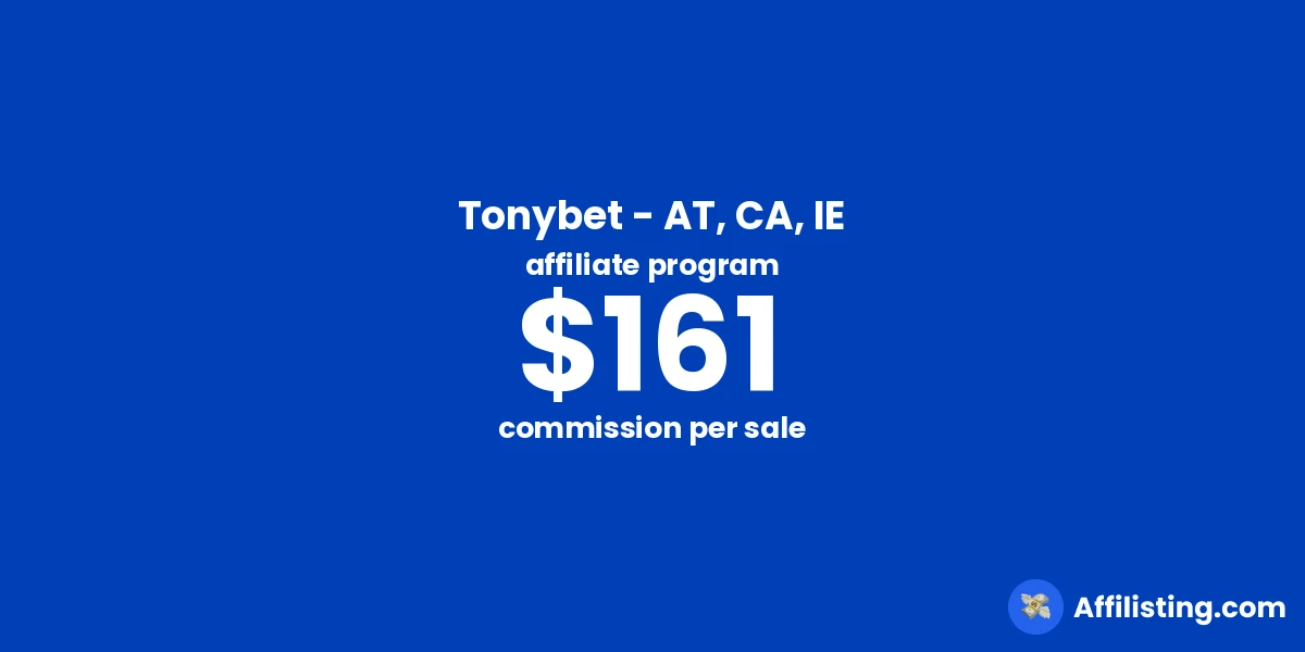 Tonybet - AT, CA, IE affiliate program