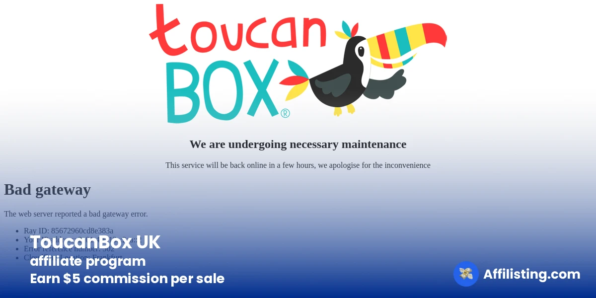 ToucanBox UK affiliate program