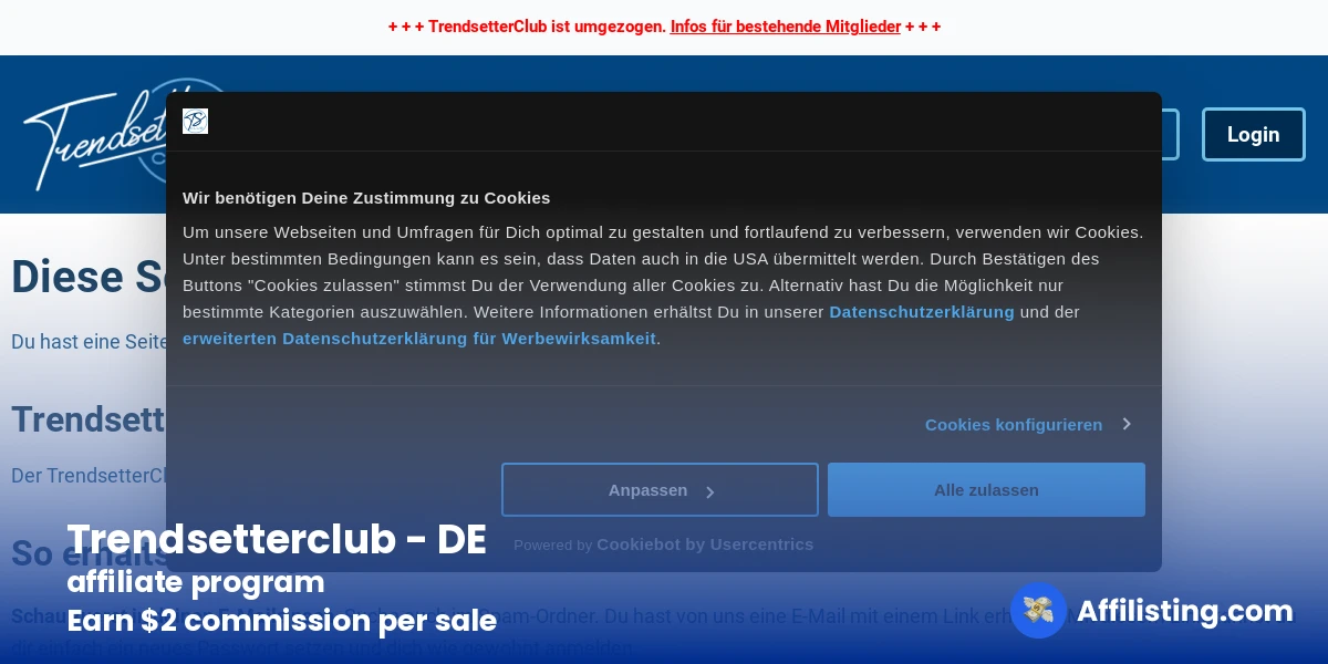 Trendsetterclub - DE affiliate program