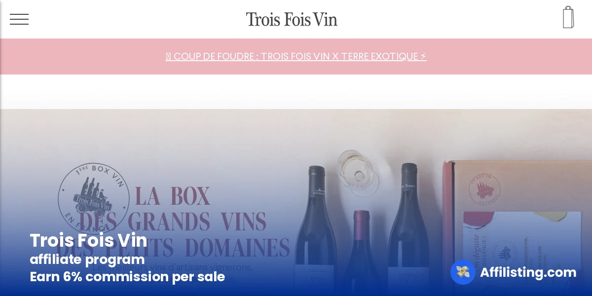 Trois Fois Vin affiliate program