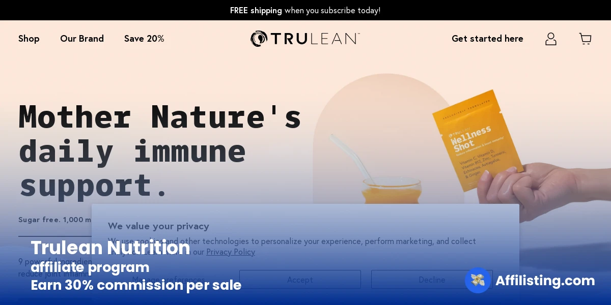 Trulean Nutrition affiliate program