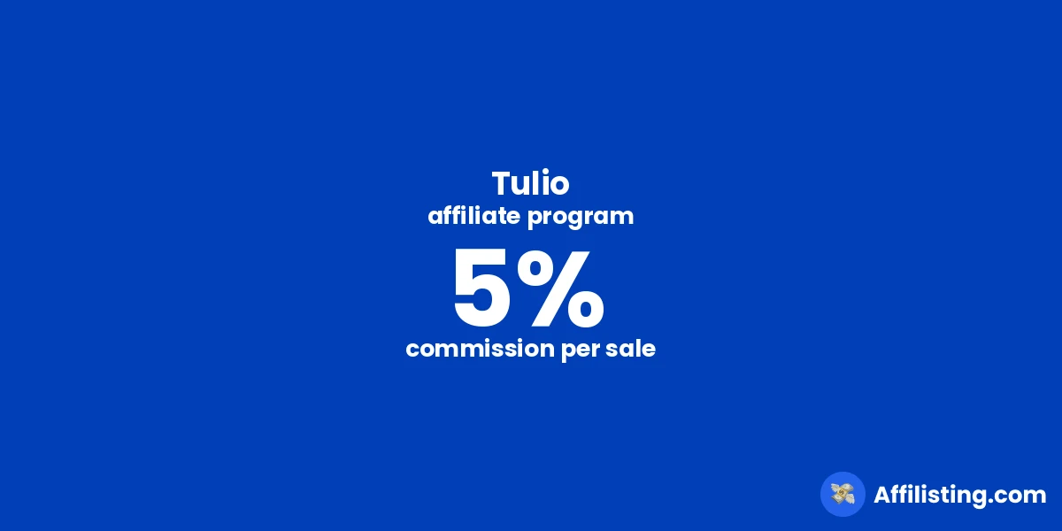 Tulio affiliate program